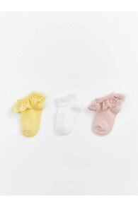 baby Desenli Kız Bebek Patik Çorap 3'lü