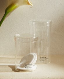 Borosilicate bathroom jar with text