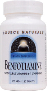 Витамины группы В Source Naturals Benfotiamine--  Витамин В1 (Тиамин)-- Бенфотиамин - 150 мг - 120 таблеток