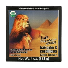 Краска для волос light Mountain, Натуральное средство для окрашивания и ухода за волосами, Темно-коричневый, 4 унции (113 г)