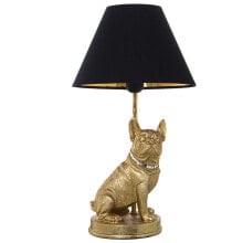 Desk lamp Alexandra House Living Black Gold Golden Plastic 40 W 26 x 46 x 26 cm Dog