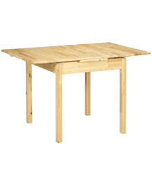 HOMCOM folding Dining Table with Drop Leaf, Natural