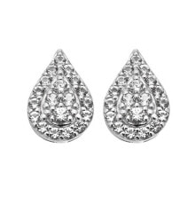 Ювелирные серьги Elegant silver earrings with diamonds and topaz Glimmer DE736