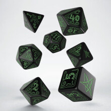 Q-Workshop Dice Set "Call of Cthulhu" - Black and Green (13030)