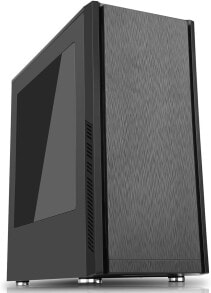 Компьютерные корпуса для игровых ПК ciT Dark Star Midi Case с 1 X 12 см, синими 4 светодиодами, задней и боковой панелью - черный