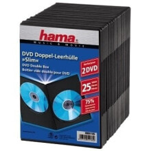 Диски и кассеты Hama DVD Slim Double-Box 25, Black 2 диск (ов) Черный 00051185