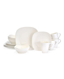 Mikasa swirl Square 16 Piece Dinnerware Set, Service for 4