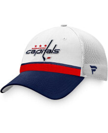 Fanatics branded Men's White/Navy Washington Capitals 2021 NHL Draft Authentic Pro On Stage Trucker Snapback Hat