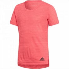 Child's Short Sleeve T-Shirt Adidas G CHILL TEE Pink Polyester