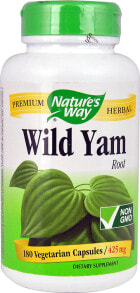 Витамины и БАДы для укрепления иммунитета Nature's Way Wild Yam Root Корень дикого ямса 425 мг 180 веганских капсул