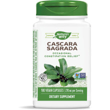 Растительные экстракты и настойки Nature's Way Cascara Sagrada Каскара (кора) против запоров 270 мг 180 растительных капсул