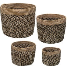 Set of Baskets Alexandra House Living 75964 Brown wicker Rattan Natural Fibre (4 Units)