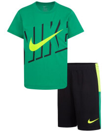 Nike little Boys Icon T-shirt and Mesh Shorts, 2 Piece Set