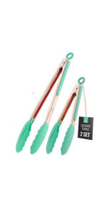 Tongs With Silicone Tips and Lock Mechanism 2-Pc