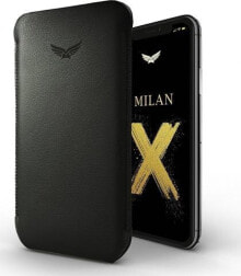 чехол книжка кожаный черный iPhone Xs MILAN