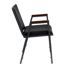 Flash Furniture hercules Series Heavy Duty Black Vinyl Fabric Stack Chair With Arms