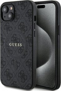 Guess Oryginalne Etui GUESS Hardcase GUHMP14SG4GFRK do iPhone 14 (Kompatybilny z Magsafe / 4G Ring classic logo / czarny)