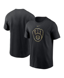 Men's Black Milwaukee Brewers Camo Logo Team T-shirt