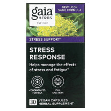 Растительные экстракты и настойки Gaia Herbs, Stress Response, 30 Vegan Capsules