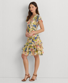 Lauren Ralph Lauren women's Floral Georgette Drop-Waist Dress