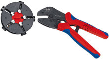 Инструменты для работы с кабелем Обжимные клещи с магазином для смены плашек Knipex MultiCrimp 97 33 02 KN-973302