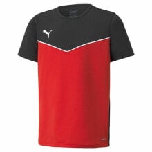 Child's Short Sleeve T-Shirt Puma individualRISE Red Black