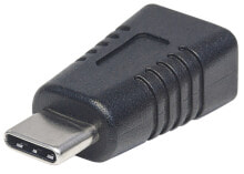 Компьютерные разъемы и переходники Manhattan 354677 кабельный разъем/переходник USB C USB Mini-B Черный