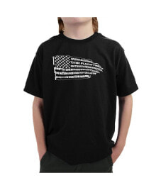 LA Pop Art big Boy's Word Art T-shirt - Pledge of Allegiance Flag