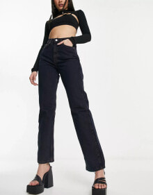 Купить женские джинсы Weekday: Weekday Rowe extra high waisted straight leg jeans in teal blue wash