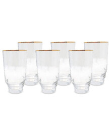 Vivience shaped Bottom Rim Highball Glasses, Set of 6