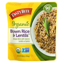 Рис tasty Bite, Органический коричневый рис и чечевица, 250 г (8,8 унции)