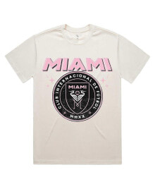 Купить мужские футболки и майки Peace Collective: Men's and Women's Cream Inter Miami CF vintage-like T-Shirt