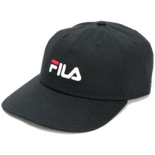 Мужские бейсболки мужская бейсболка черная с логотипом FILA Dad Linear Logo Cap