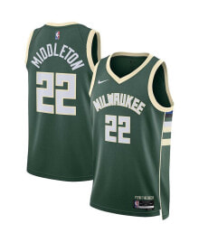 Nike men's and Women's Khris Middleton Hunter Green Milwaukee Bucks 2022/23 Swingman Jersey - Icon Edition