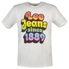 Мужские спортивные футболки мужская спортивная футболка белая с надписью LEE Pride Short Sleeve T-Shirt