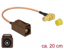 Комплектующие для телекоммуникационных шкафов и стоек DeLOCK 89684 коаксиальный кабель 0,2 m FAKRA F SMA RG-316 Черный, Коричневый, Золото, Желтый
