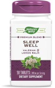 Витамины и БАДы для нервной системы nature's Way Sleep Well Комплекс с валерианой и мелиссой для спокойного сна 480 мг 50 таблеток
