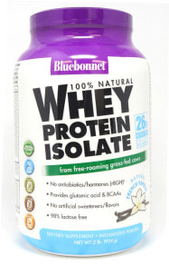 Сывороточный протеин Bluebonnet Nutrition 100% Natural Whey Protein Isolate Натуральный изолят сывороточного протеина со вкусом французской ванили  924 г