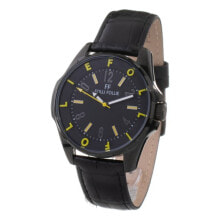 Аналоговые мужские наручные часы с черным кожаным ремешком Folli Follie WF13Y006SPY ( 40 mm)