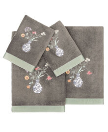 Linum Home textiles Turkish Cotton Stella Embellished Towel Set, 4 Piece