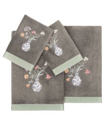 Linum Home textiles Turkish Cotton Stella Embellished Fingertip Towel Set, 2 Piece