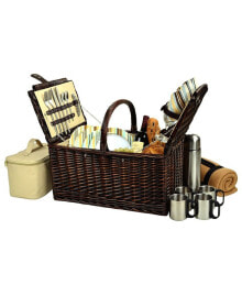 Buckingham Willow Picnic, Coffee Basket for 4 with Blanket