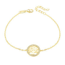 Женские ювелирные браслеты позолоченный серебряный браслет с древом жизни AGB485 / 20-GOLD