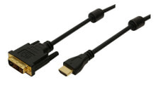 Компьютерные разъемы и переходники LogiLink HDMI>DVI-D 5m Черный CH0015