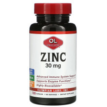 Цинк Olympian Labs Inc., Zinc, 30 mg, 100 Capsules