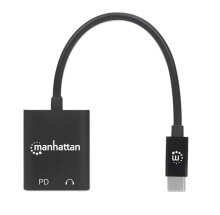 USB-концентраторы manhattan 153355 хаб-разветвитель USB 2.0 Type-C 480 Мбит/с Черный
