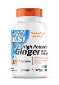 Имбирь и куркума doctor's Best High Potency Ginger Root Extract Экстракт корня имбиря с высокой эффективностью 250 мг 60 растительных капсул