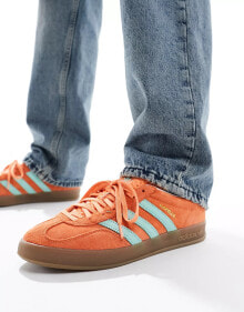 adidas Originals – Gazelle Indoor – Sneaker in Orange und Minzgrün