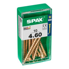 SPAX Yellox 4.0x60 mm Flat Head Wood Screw 10 Units