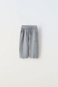 Striped linen blend trousers